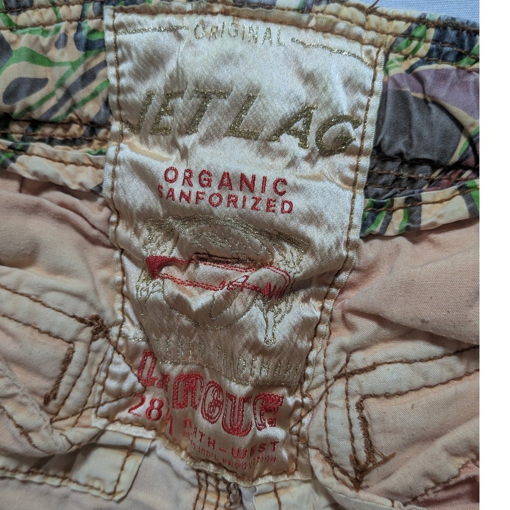Jetlag Mens Size 33 Cargo Shorts Tan Distressed Organic Cotton Utility Belted - Picture 4 of 11
